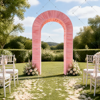 Arche en forme de U MUWEI avec housse en tissu plissé pour la décoration d'arrière-plan d'entrée de mariage, de fête, d'événement ou de cérémonie d'anniversaire