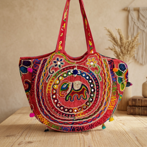 Meilleures ventes : Sacs à main décontractés en cuir véritable faits à la main, style traditionnel indien, grande capacité, légers, avec fermeture éclair - Product Image 2