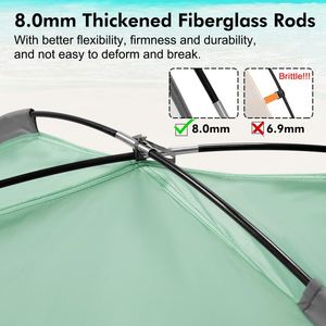 Abri solaire portable anti-UV pour la plage, fabriqué en Indonésie, pour 3/4/6/8 personnes - Product Image 4
