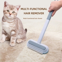 Brosse réutilisable pour enlever les poils d'animaux, brosse double face pour enlever les poils de chien et de chat, rouleau anti-peluches avec raclette en caoutchouc, brosse pour les fentes pour canapé et tapis