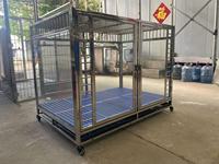 Cage pour chien rectangulaire Overlord anti-morsure avec cadre en acier inoxydable et panneau en verre transparent, capacité élevée, pour transport intérieur
