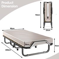 Lit double européen rembourré avec sommier à lattes en acier et espace de rangement, beige, pour bureau, hôtel et usage domestique