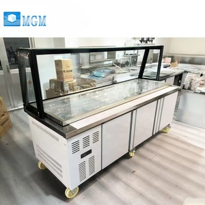 Mesa Refrigerada de Acero Inoxidable de Temperatura Única <span class=keywords><strong>para</strong></span> Almacenamiento de Ensaladas Frescas, Barra de Ensaladas y Sándwiches Refrigerada por Aire - Product Image 5