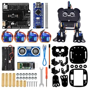 LAFVIN DIY 4-DOF Panda Robot kiti programlanabilir dans eden Robot kiti Nano desteği Android APP kontrolü için Arduino kiti