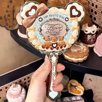 Miroir cosmétique rond à main Sweetie Bear, simple face, avec élégante suspension, nouvelle collection