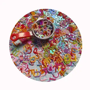 Huruf campur alfabet Confetti payet berkilau untuk DIY kerajinan seni kuku dekorasi Resin bahan pembuat perhiasan