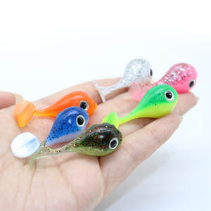 Échantillons gratuits 4cm 3g petite baleine leurre de poisson souple simulation d'appât mini appât d'insecte doux pour la pêche à la turlutte grande tête leurres souples - Product Image 1