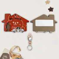 Porte-clés détachable en MDF vierge pour sublimation, design logo de marque, décoration de fête, tendance