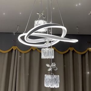 巴河岛线性发光二极管吊灯水晶花灯罩餐厅吊灯酒吧家居装饰现代亚克力 - Product Image 4