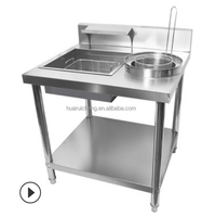 Table de préparation de panure de poulet en acier inoxydable Restaurant de restauration rapide KFC
