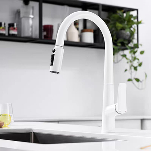 Robinet mélangeur <span class=keywords><strong>4</strong></span> en <span class=keywords><strong>1</strong></span> pour cuisine, blanc, laiton poli, robinet mélangeur pour cuisine domestique, robinets de cuisine, filtre à eau - Product Image 1