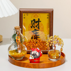 Conjunto de la Fortuna de Estilo Chino Creativo con Árbol del Dinero y Lingote de Canela para Decoración del Hogar, Sala de Estar, Regalo de Feng Shui - Product Image 1