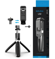 L02 Perche à selfie sans fil, mini trépied extensible et pliable pour téléphone portable et caméra sportive