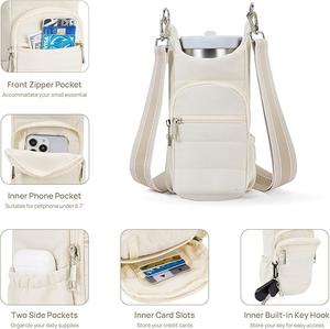 Portable 32 OZ Polyester Porte-Bouteille D'eau Sling Sac Thermique Isolé Étanche Dame Moderne D'été Titulaire avec Sangle - Product Image 4