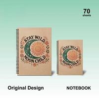 Stay Wild & Moon Child Kraft-Hardcover Spiralnotizbuch mit Metall-Doppeldrahtbindung Premium Schreibjournal Großhandel