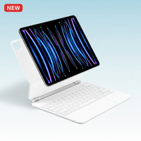 Nouvel étui clavier sans fil Bluetooth pour iPad Air 13 Pro 12,9 pouces avec rétroéclairage LED, pavé tactile USB-C et design ultra-fin - 7 couleurs