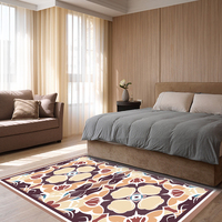 Tapis de salon/chambre, tapis de canapé/table basse, résistant à la saleté, antidérapant, lavable en machine, polyester, à poils ras, fin, minimaliste
