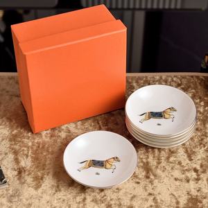 Plato Redondo de Porcelana Estilo Americano con Diseño de Plantas, Plato Pequeño para Salsas, Capacidad de 100-200 ml, Apto para Lavavajillas - Product Image 2