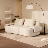 Canapé de salon moderne minimaliste haut de gamme en forme d'arc, deux places, adapté aux appartements, avec mousse haute densité et tissu compressé sous vide