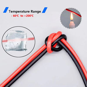 Cable de silicona Rojo Negro de 2 pines supersuave resistente a altas temperaturas 8-28awg alambre de cobre de alta conductividad 600V cables eléctricos - Product Image 6