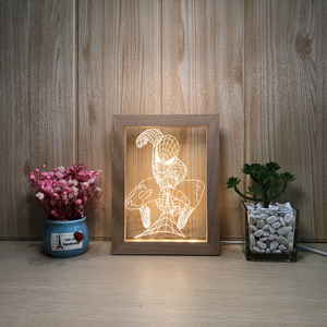2021 di trasporto del nuovo Creativo di Natale Per Bambini Regali di San Valentino Night Lights per I Bambini di Legno Acrilico <span class=keywords><strong>3D</strong></span> lampada - Product Image 2