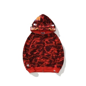 Produits de dropshipping 2026 : Sweat à capuche zippé Bapees Camouflage Shark, 100% coton respirant en molleton bouclette, haut unisexe streetwear - Product Image 5
