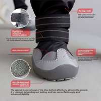 Nouvelles chaussures pour chien, respirantes, en caoutchouc antidérapant, avec sangles élastiques réglables, détails réfléchissants, durables, modernes, pour Halloween et Noël