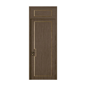 Puerta Interior Tradicional de Madera Sólida con Acabado Dorado y Apertura Manual - Product Image 1