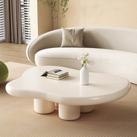 Table basse de salon blanche incurvée irrégulière de style scandinave post-moderne artistique
