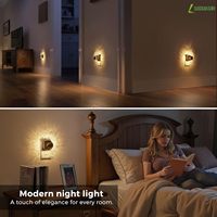 Veilleuse LED avec capteur de lumière, luminosité réglable, à brancher, blanc chaud, design contemporain pour l'éclairage des couloirs et des chambres