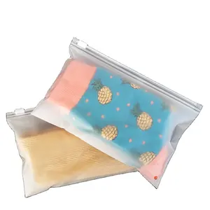 100 Stück/Ballen Frosted Zipper Bag Unterwäsche Höschen Socken Verpackungs material Socken Kosmetische Aufbewahrung taschen mit Luftloch wieder versch ließbar