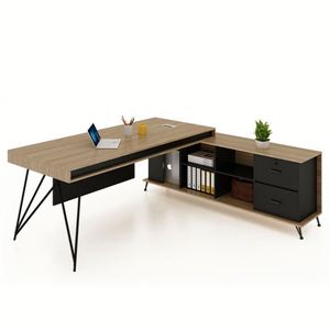 Muebles de diseño de marco de acero de estilo simple para escritorio de oficina ejecutiva Mesa de oficina ejecutiva - Product Image 6