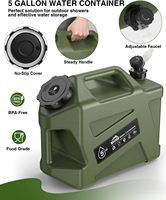 Douche de camping portable avec réservoir d'eau, douche de camping électrique rechargeable, conteneurs d'eau de 5 gallons de qualité alimentaire