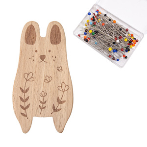 <strong>Magnetic</strong> Wooden Animal-Shaped Pin Cushion <strong>Needle</strong> Minder 100-Pin Capacity Multi-Purpose Hair Clip Paper Clip Organizer for - Product Image 1