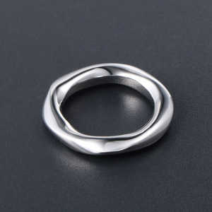 Thin <b>Ring</b> <b>Titanium</b> Steel Geometric Twisted Design Unisex Fashion Jewelry Gift SA761 - Product Image 3