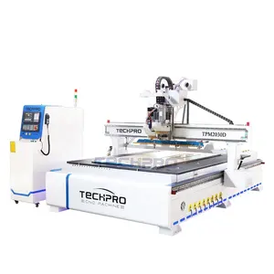 TECHPRO ATC CNC נתב עם קידוח בנק 5 + 4 אופקי 5 סטים, אנכי 5 סטים