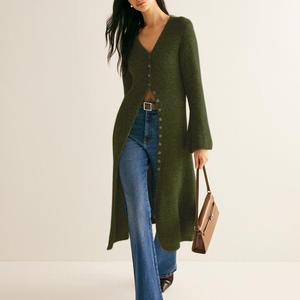 <span class=keywords><strong>Abito</strong></span> Cardigan <span class=keywords><strong>Midi</strong></span> in Maglia a Coste <span class=keywords><strong>con</strong></span> Scollo a V e <span class=keywords><strong>Spacco</strong></span> Personalizzato per Donna 2026 - Product Image 2