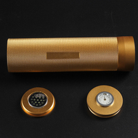 Support numérique avec Logo sur mesure pour 5 cigares, avec hygromètre électronique en métal, Tube et humidificateur pour cigares