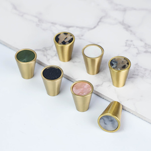 Chenlang đồ nội thất hiện đại Brass lỗ duy nhất Xử lý vòng bằng đá cẩm thạch Knob ngăn kéo nhỏ kéo cho nhà bếp phòng ngủ tủ phòng tắm - Product Image 3