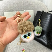 Porte-clés tendance en forme de chou-fleur, avec pompon en fausse fourrure mignon pour sac, pendentif pour clés de voiture, porte-clés en peluche