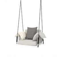 Chaise à bascule suspendue intérieure/extérieure simple, double balançoire, panier suspendu pour balcon en alliage d'aluminium, Internet rouge pour la salle à manger à la maison