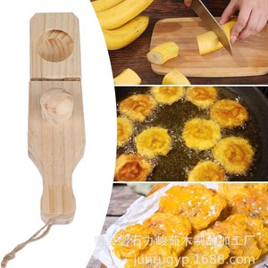 Presse à bananes en bois, outil de pâtisserie pour la préparation de peaux de raviolis aux fruits, écologique - Product Image 1