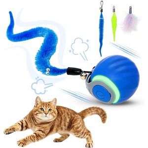 Juguete Interactivo de Lujo para Gatos, Bola de Plástico Recargable con Movimiento Automático y 3 Colas para Gatos de Interior, Juego Silencioso - Product Image 1