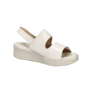 Sandalo con Zeppa Cinzia Soft da Donna, Beige e Oro, Stile Comfort con Plateau - Product Image 4