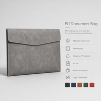 Carpeta de Documentos A4 de Cuero PU, Portafolio Oficial de Negocios, Personalizable con Logotipo