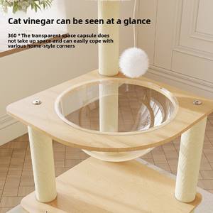 Besar satu hewan peliharaan-mendaki dalam ruangan/luar ruangan Multi-Level kayu kucing Treehouse sarang kucing nyaman tempat berdiri pertukangan konstruksi - Product Image 5