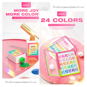 JTING Summer Newest Neon Jelly Moonlight Cat Eye Gel Polish Collection Set 24colors Neon cat Eye Gel <strong>Nail</strong> Polish Free Custom <strong>Box</strong> - Product Image 5