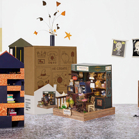 IIECREATE Kit de maison miniature en bois 3D à construire soi-même avec lumière LED et ensemble de jouets en bois miniatures