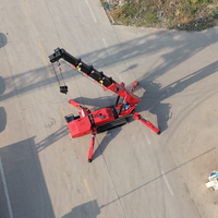 Mini-grue araignée portable 1-12 tonnes sur chenilles en caoutchouc avec système de sécurité LMI et double alimentation pour levage en espace étroit