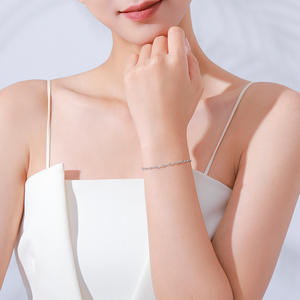 Bracelet en argent sterling S925 avec symbole infini, chaîne en argent simple pour femmes, bijoux simples et classiques, version en cuivre personnalisable - Product Image 2